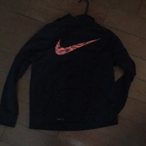 Black nike hoodie with orange Nike